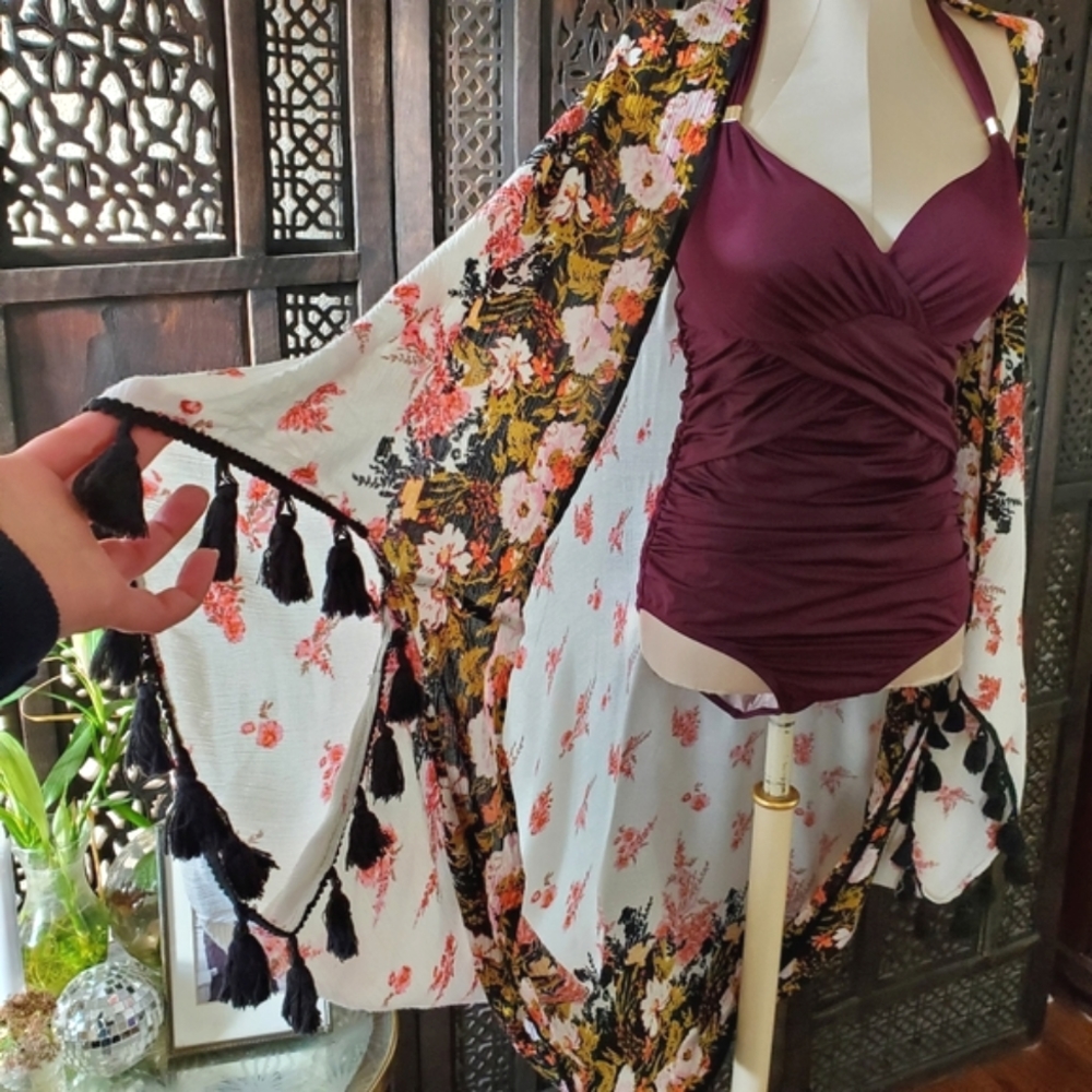 Free people floral Kimono cover up & wrap - Picture 4 of 16
